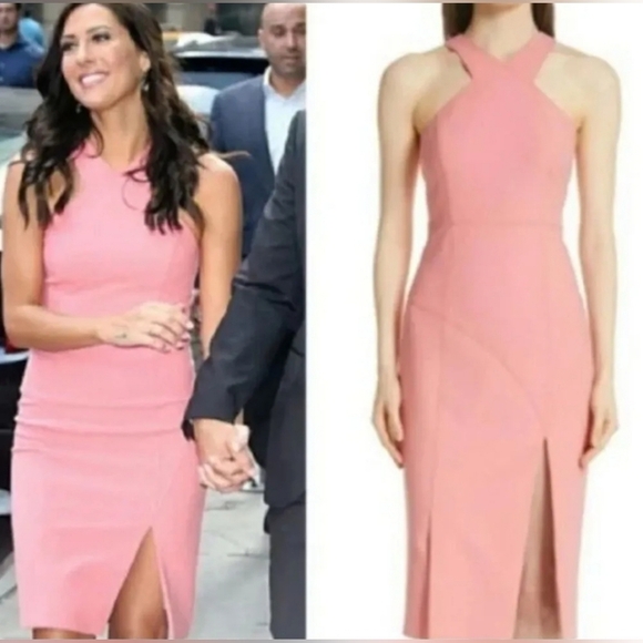 Cinq à Sept Preppy Melina Halter Cutaway Romantic Midi Dress 2 - Picture 3 of 16